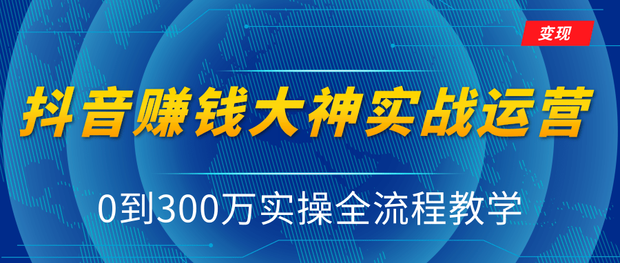 抖音赚钱大神实战运营教程，0到300万实操全流程教学，抖音独家变现模式插图