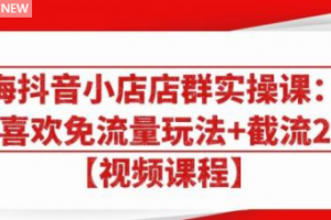 大海抖音小店店群实操课：猜你喜欢免流量玩法+截流 2.0