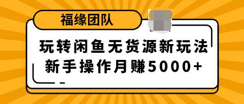 福源团队玩转闲鱼无货源新玩法，新手简单操作轻松月赚5000+插图