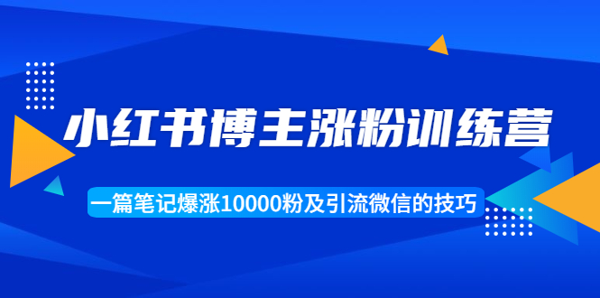 小红书博主涨粉训练营：一篇笔记爆涨10000粉及引流微信的技巧插图