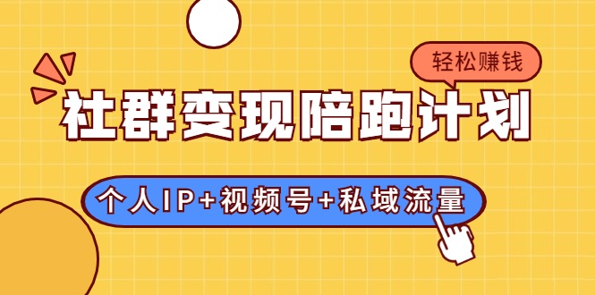 社群变现陪跑计划：建立“个人IP+视频号+私域流量”的社群商业模式轻松赚钱插图