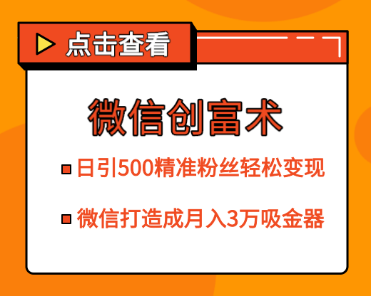 微信创富术，日引500精准粉丝轻松变现，让你的微信打造成月入3万的吸金器（更新中）插图