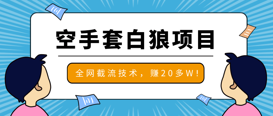 2020最新空手套白狼项目，全网批量截流技术，一个月实战成功赚20多W+插图