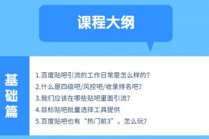 百度贴吧霸屏宝典推广实战引流课程，24小时半自动化精准引流神器！