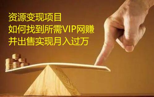 资源变现项目，如何找到所需VIP网赚资源并出售实现月入万插图