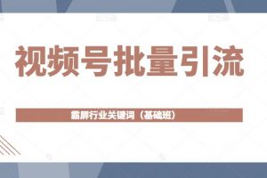 视频号批量引流，霸屏行业关键词（基础班）全面系统讲解视频号玩法