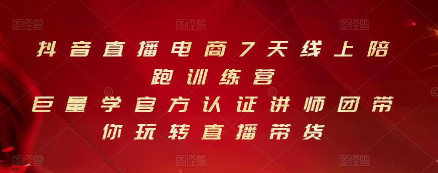 抖音直播电商7天线上陪跑训练营，巨量学官方认证讲师团带你玩转直播带货插图