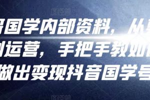 考哥国学内部资料，从剪辑到运营，手把手教如你‬何做出变现抖音‬国学号（教程+素材+模板）