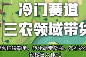 冷门赛道三农领域带货，视频拍摄简单，转化高带货强，农村必做！【揭秘】