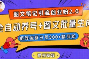 爱豆新媒：全自动养号+图文批量生成，日引500+创业粉（抖音小红书图文笔记2.0）