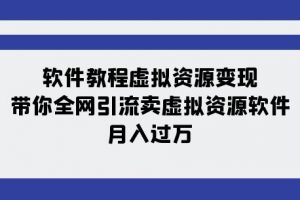 软件教程虚拟资源变现：带你全网引流卖虚拟资源软件，月入过万（11节课）