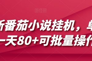 最新番茄小说挂机，单机一天80+可批量操作【揭秘】