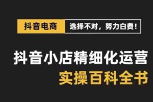 抖音小店 精细化运营-百科全书，保姆级运营实战讲解（28节课）