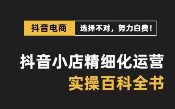 抖音小店 精细化运营-百科全书，保姆级运营实战讲解（28节课）插图