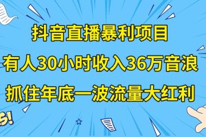 抖音直播暴利项目，有人30小时收入36万音浪，公司宣传片年会视频制作，…