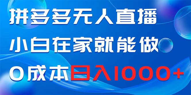 拼多多无人直播，小白在家就能做，0成本日入1000+插图