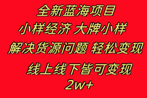 全新蓝海项目 小样经济大牌小样 线上和线下都可变现 月入2W+