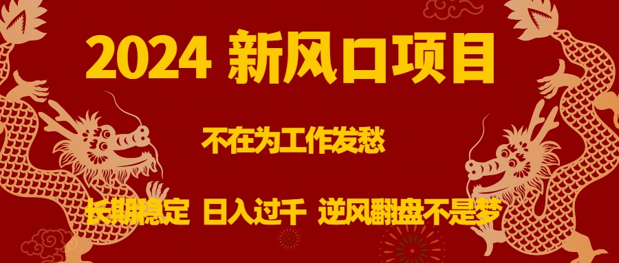 2024新风口项目，不在为工作发愁，长期稳定，日入过千 逆风翻盘不是梦插图