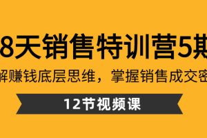 28天·销售特训营5期：了解赚钱底层思维，掌握销售成交密码（12节课）