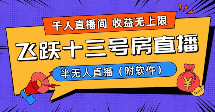 爆火飞跃十三号房半无人直播，一场直播上千人，日入过万！（附软件）插图