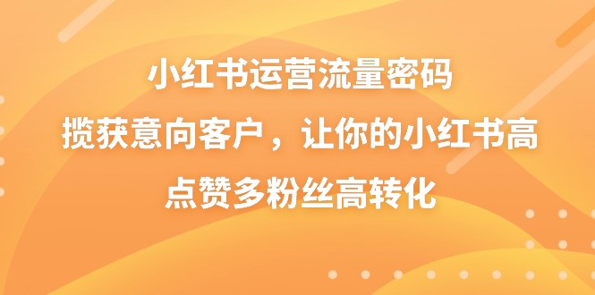 小红书运营流量密码，揽获意向客户，让你的小红书高点赞多粉丝高转化插图