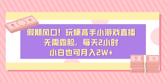 假期风口！玩梗高手小游戏直播，无需露脸，每天2小时，小白也可月入2W+插图