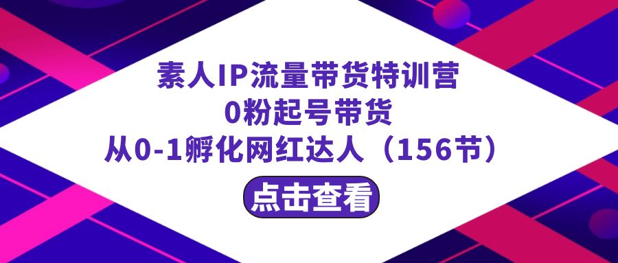 繁星·计划素人IP流量带货特训营：0粉起号带货 从0-1孵化网红达人（156节）插图