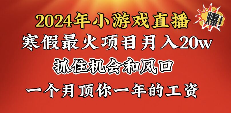 2024年寒假爆火项目，小游戏直播月入20w+，学会了之后你将翻身插图