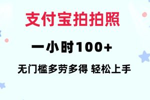 支付宝拍拍照 一小时100+ 无任何门槛  多劳多得 一台手机轻松操做