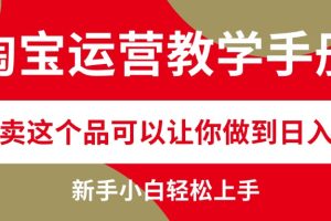 淘宝运营教学手册，在淘宝卖这个品可以让你做到日入2000+，新手小白轻…