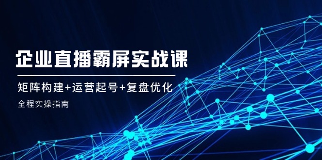 企 业 直 播 霸 屏实战课：矩阵构建+运营起号+复盘优化，全程实操指南插图