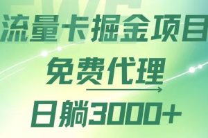 流量卡掘金代理，日躺赚3000+，变现暴力，多种推广途径