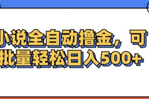 小说全自动撸金，可批量日入500+