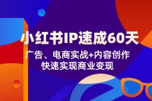 小红书 IP速成60天：广告、电商实战+内容创作，快速实现商业变现