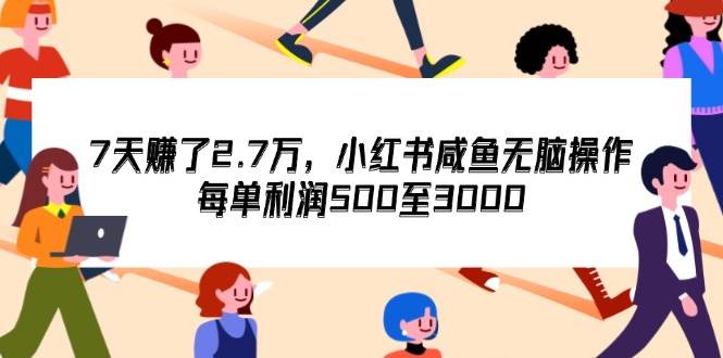 7天收了2.7万，小红书咸鱼无脑操作，每单利润500至3000插图