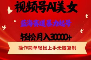 视频号AI美女跳舞，轻松月入30000+，蓝海赛道，流量池巨大，起号猛，当…