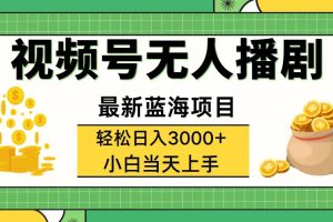 视频号无人播剧，轻松日入3000+，最新蓝海项目，拉爆流量收益，多种变…