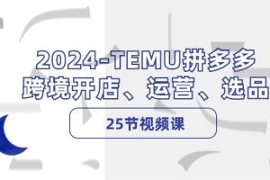 2024-TEMU拼多多·跨境开店、运营、选品（25节视频课）