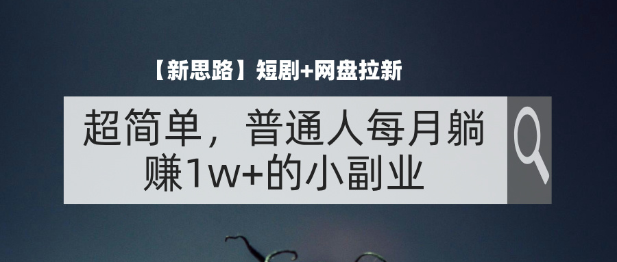 【新思路】短剧+网盘拉新，超简单，普通人每月躺赚1w+的小副业插图