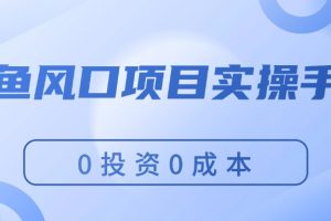 闲鱼风口项目实操手册，0投资0成本，让你做到，月入过万，新手可做