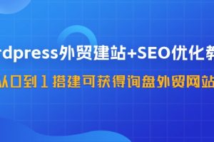 WordPress-外贸建站+SEO优化教程：从0到1搭建可获得询盘外贸网站-57节课