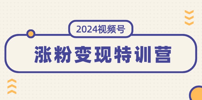 2024视频号-涨粉变现特训营：一站式打造稳定视频号涨粉变现模式（10节）插图