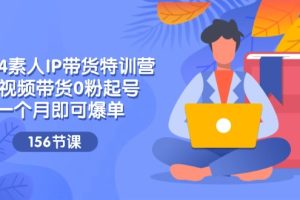 2024素人IP带货特训营，短视频带货0粉起号，一个月即可爆单（156节）