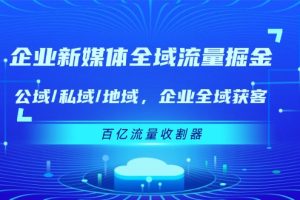 企业 新媒体 全域流量掘金：公域/私域/地域 企业全域获客 百亿流量 收割器