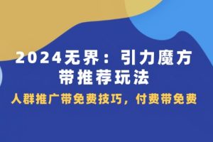 2024 无界：引力魔方-带推荐玩法，人群推广带免费技巧，付费带免费