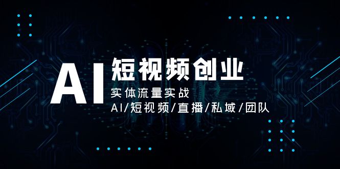 AI短视频创业，实体流量实战，AI/短视频/直播/私域/团队插图