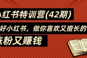 35天-小红书特训营(42期)，用好小红书，做你喜欢又擅长的事，涨粉又赚钱