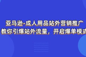 亚马逊-成人用品 站外营销推广  教你引爆站外流量，开启爆单模式