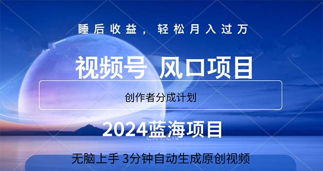 2024蓝海项目，3分钟自动生成视频，月入过万插图