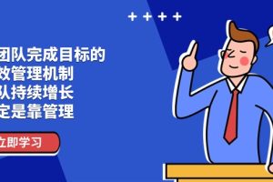 让团队-完成目标的 绩效管理机制，团队持续增长，一定是靠管理